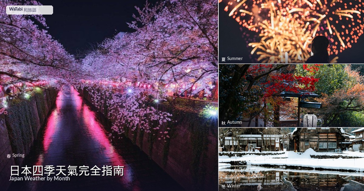 日本四季風景拼圖：春櫻、夏海、秋楓、冬雪