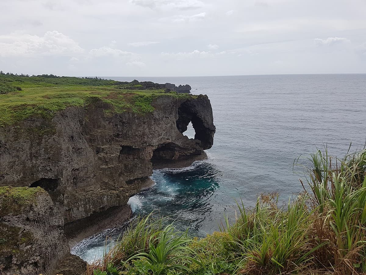 The Elephant Rock sea cliff at Cape Manza in Onna