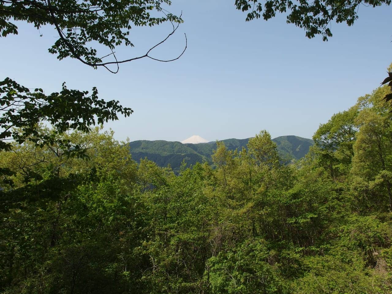 View of Mount Fuji from a hiking trail; higher-altitude climbs may need mountain and rescue cover