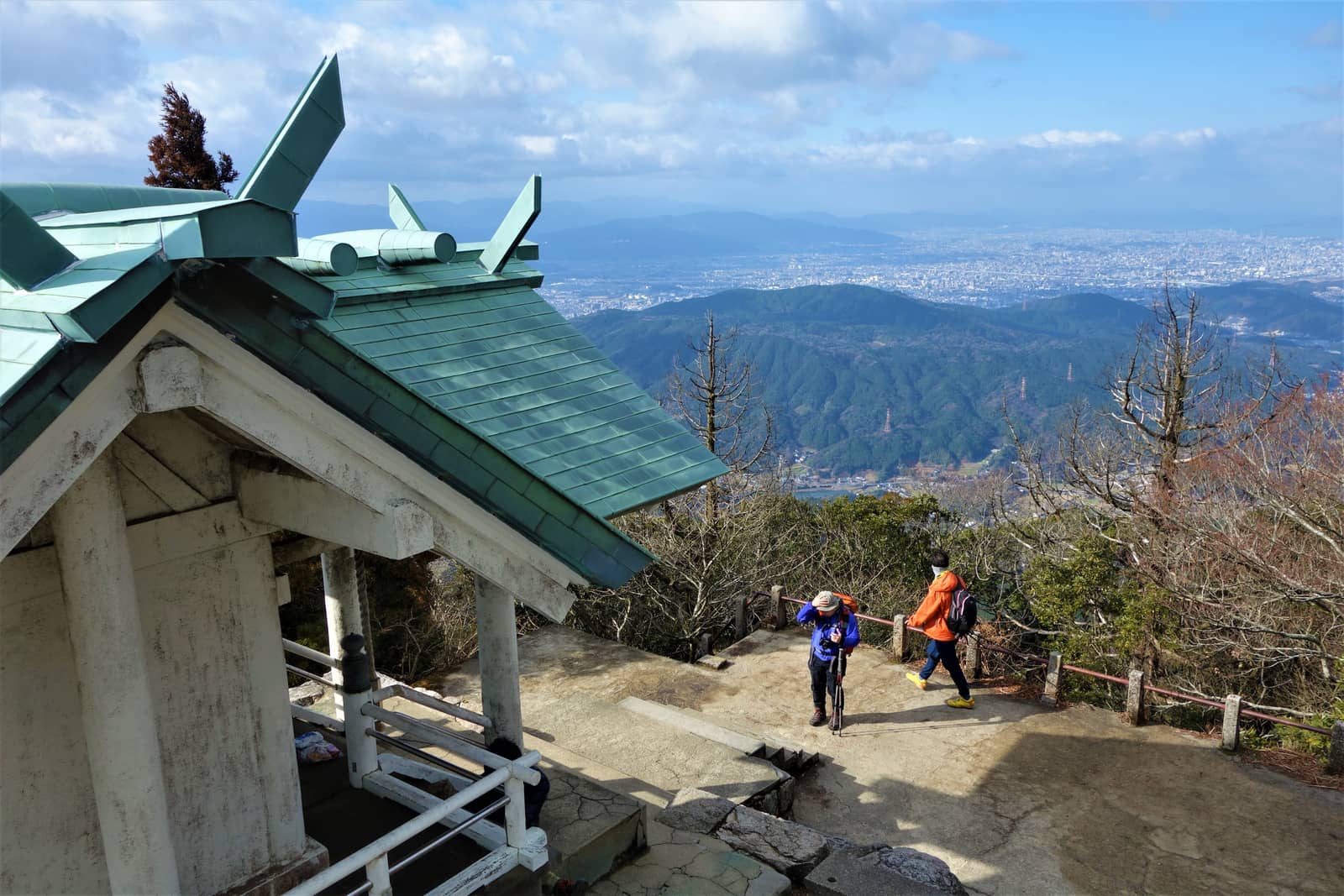The upper shrine hall at the rocky summit of Mount Homan, the endpoint of the climb