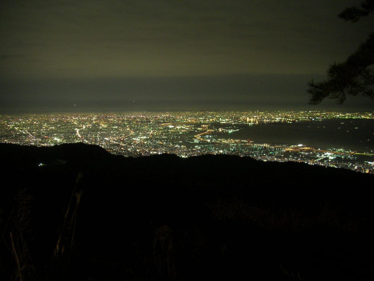 The ten-million-dollar night view over Kobe and Osaka Bay from Mt. Rokko
