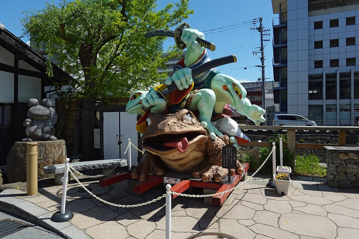 The Nawate old street of Matsumoto with its frog-themed shops