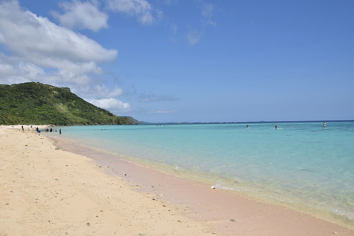 The clear coral-reef sea of Aragusuku Beach on Miyakojima