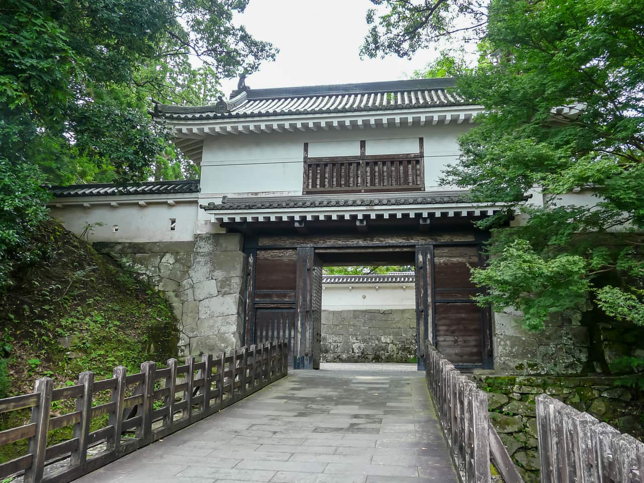 The well-preserved Otemon gate and stone walls of Obi Castle, the Little Kyoto of Kyushu