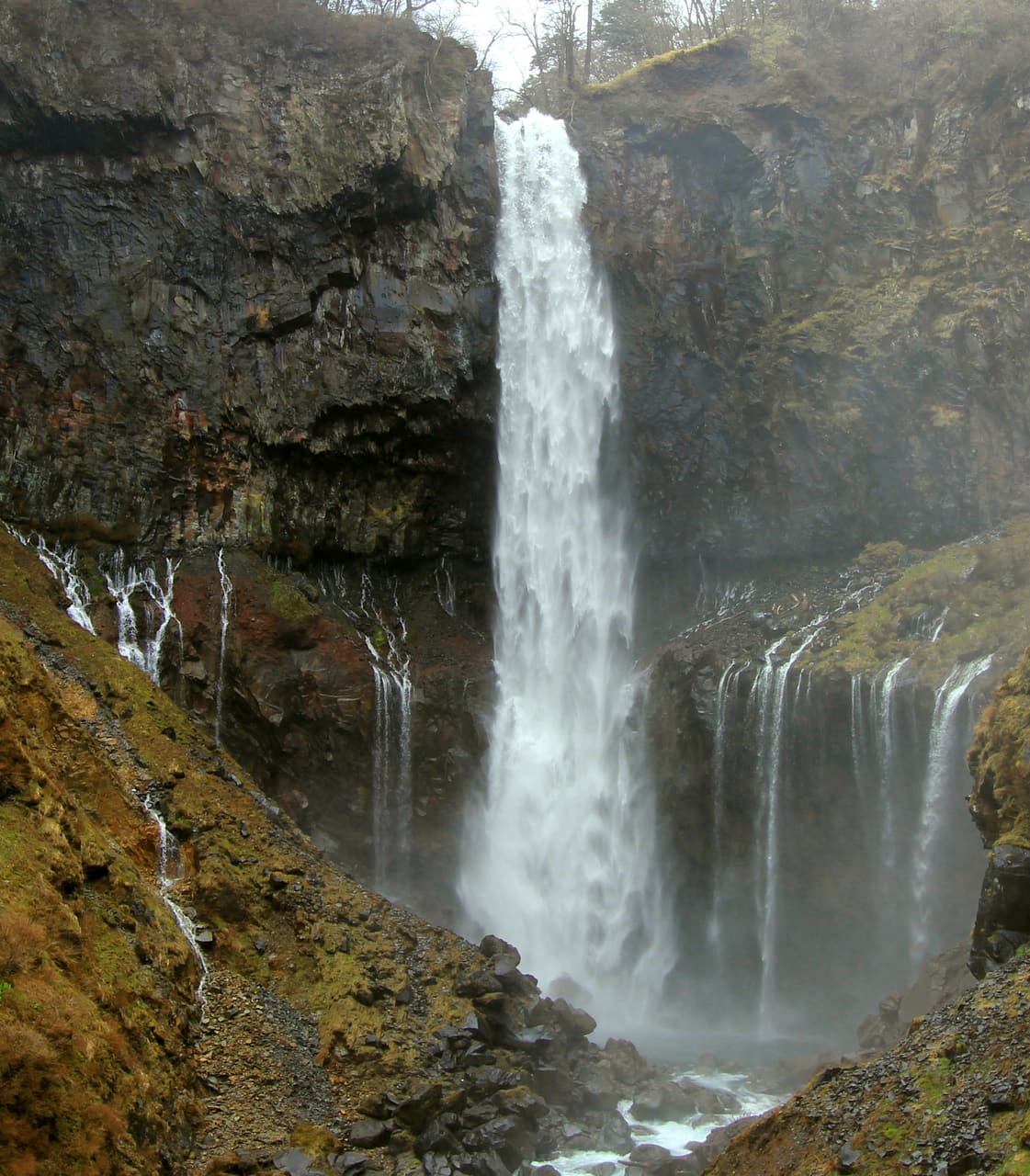 Kegon Falls in Nikko, a 97-meter plunge of water