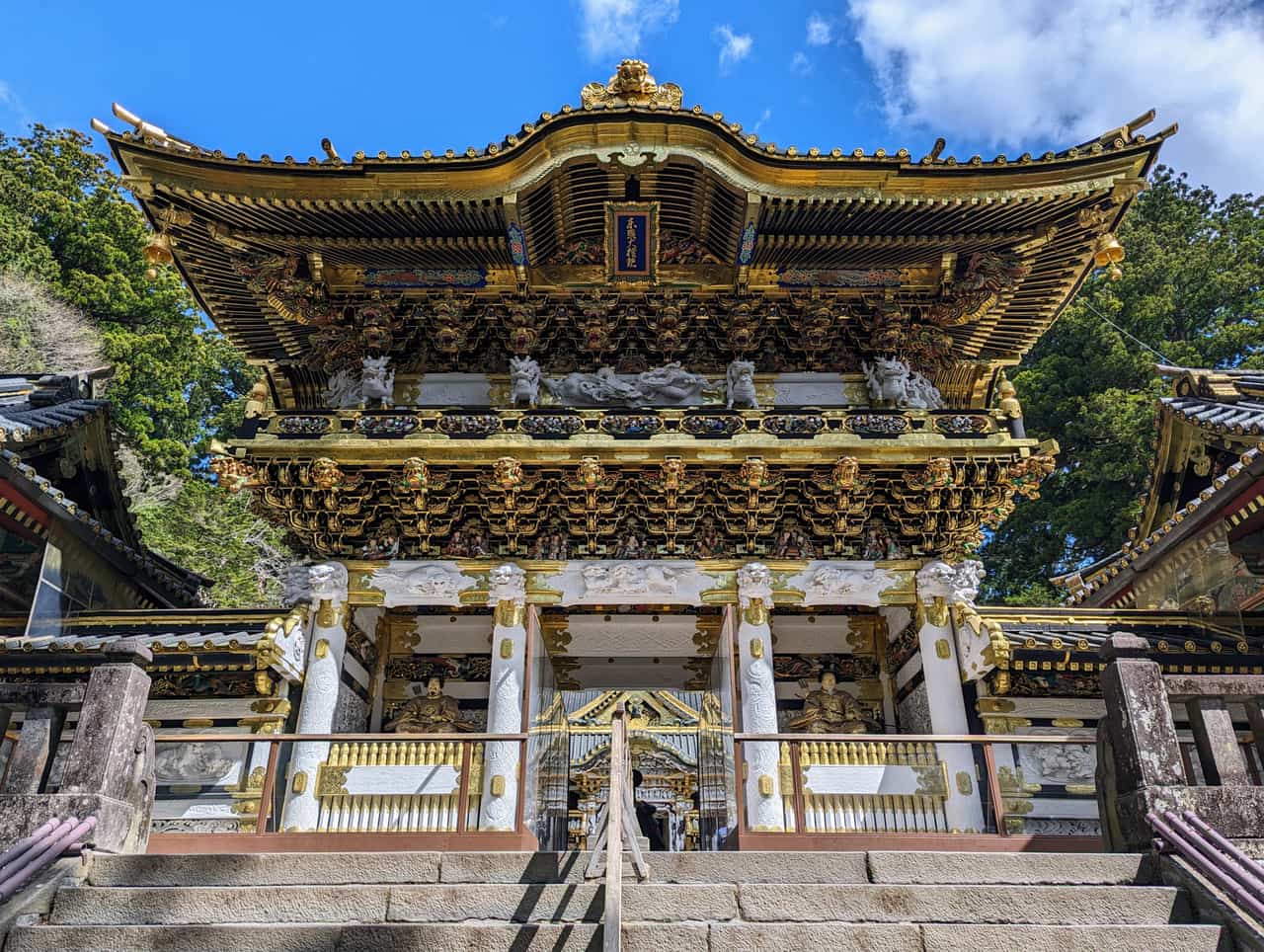 The ornate gilded Yomeimon gate at Nikko Toshogu Shrine