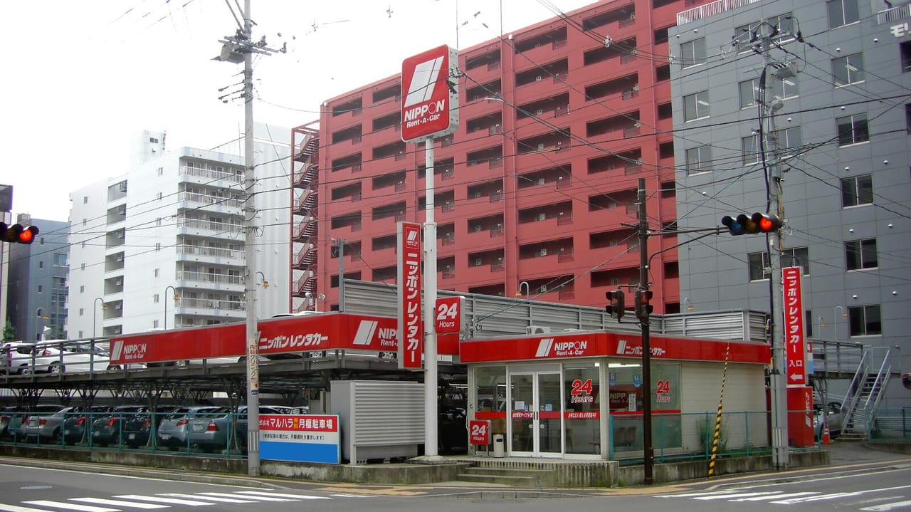 A Nippon Rent-A-Car rental office in front of Sendai Station