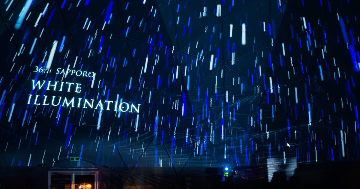 Tree illuminations at the Odori venue of Sapporo White Illumination at night