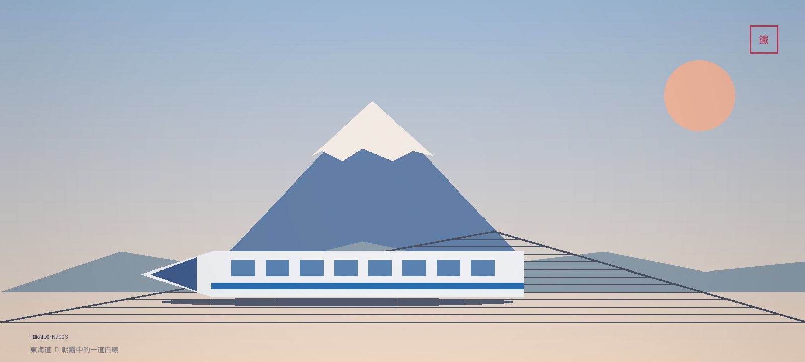 東海道新幹線駛過富士山：鐵道旅行意象
