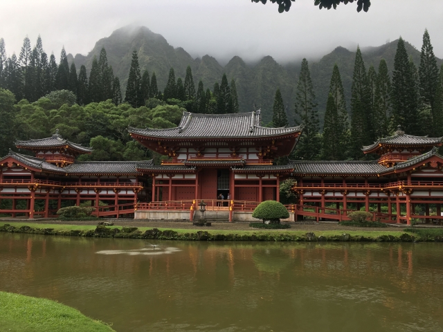 宇治平等院鳳凰堂與阿字池倒影