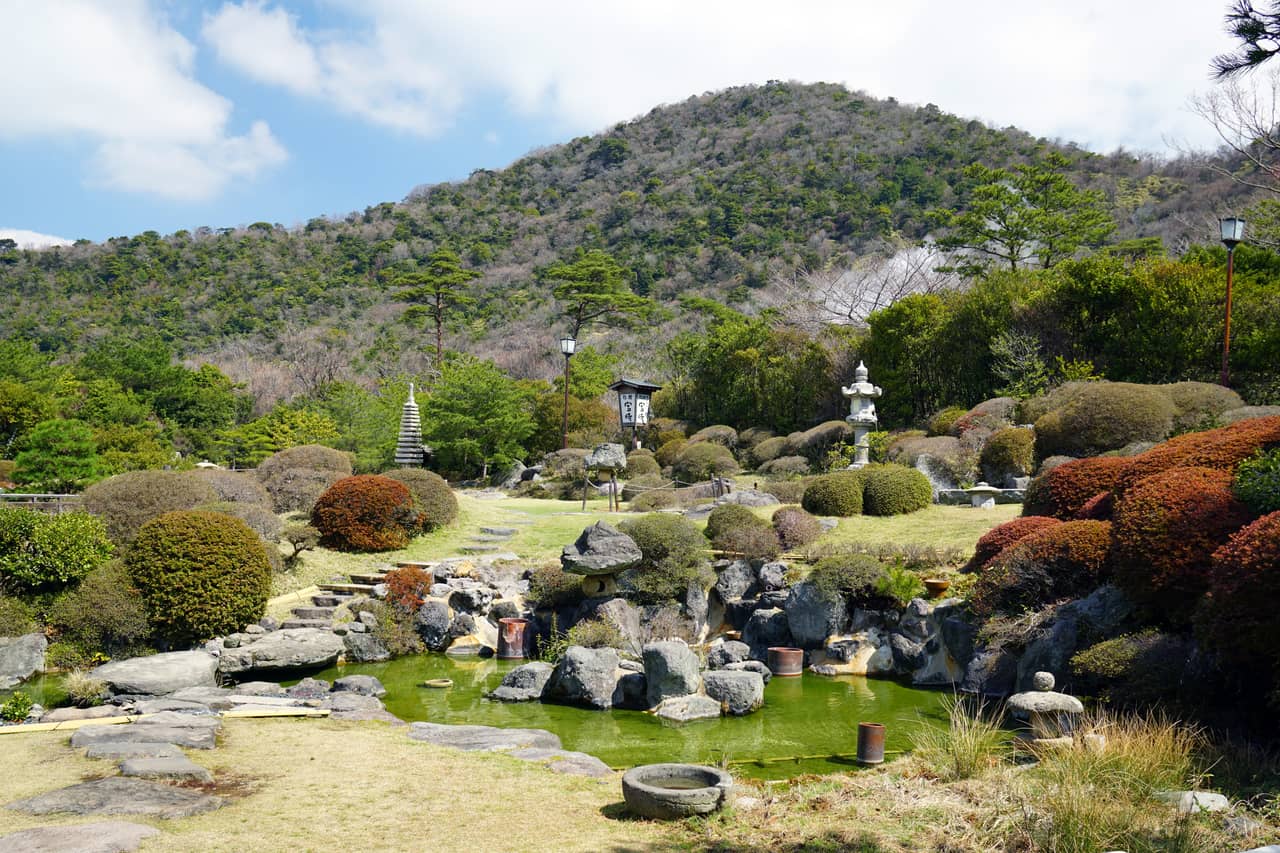 雲仙溫泉街一帶的高地溫泉鄉景觀